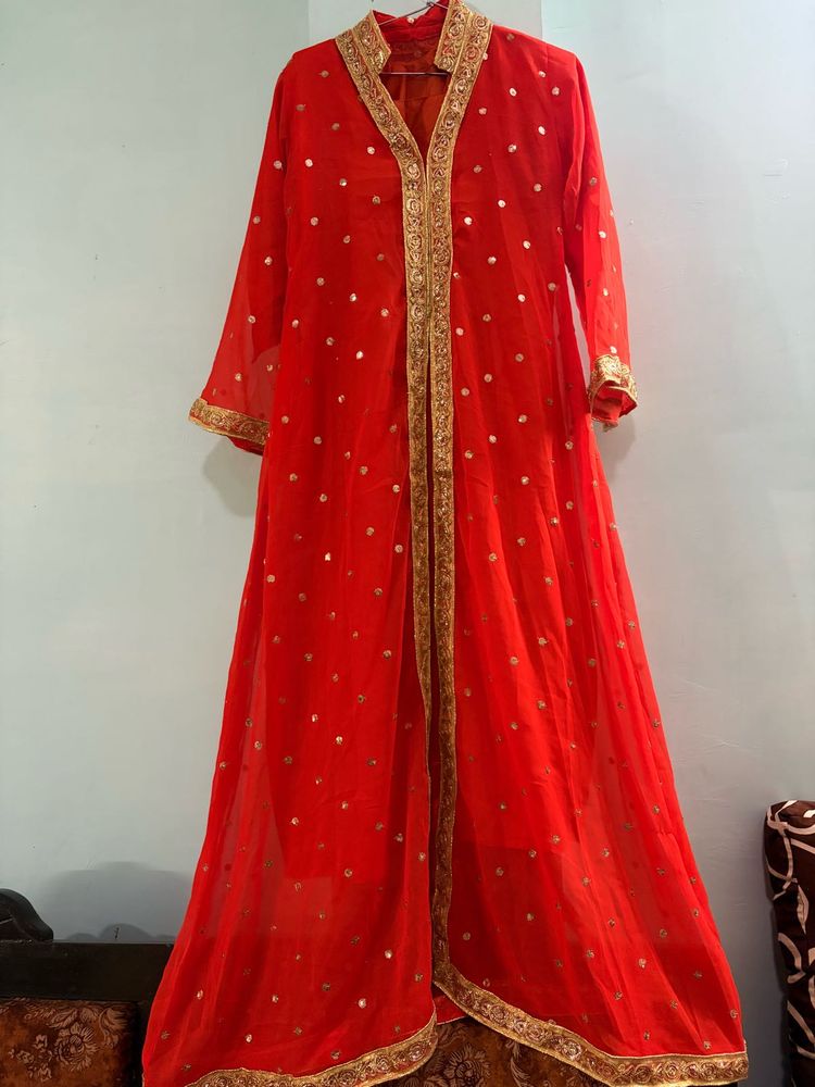 orange and golden Ethnic 4 piece set