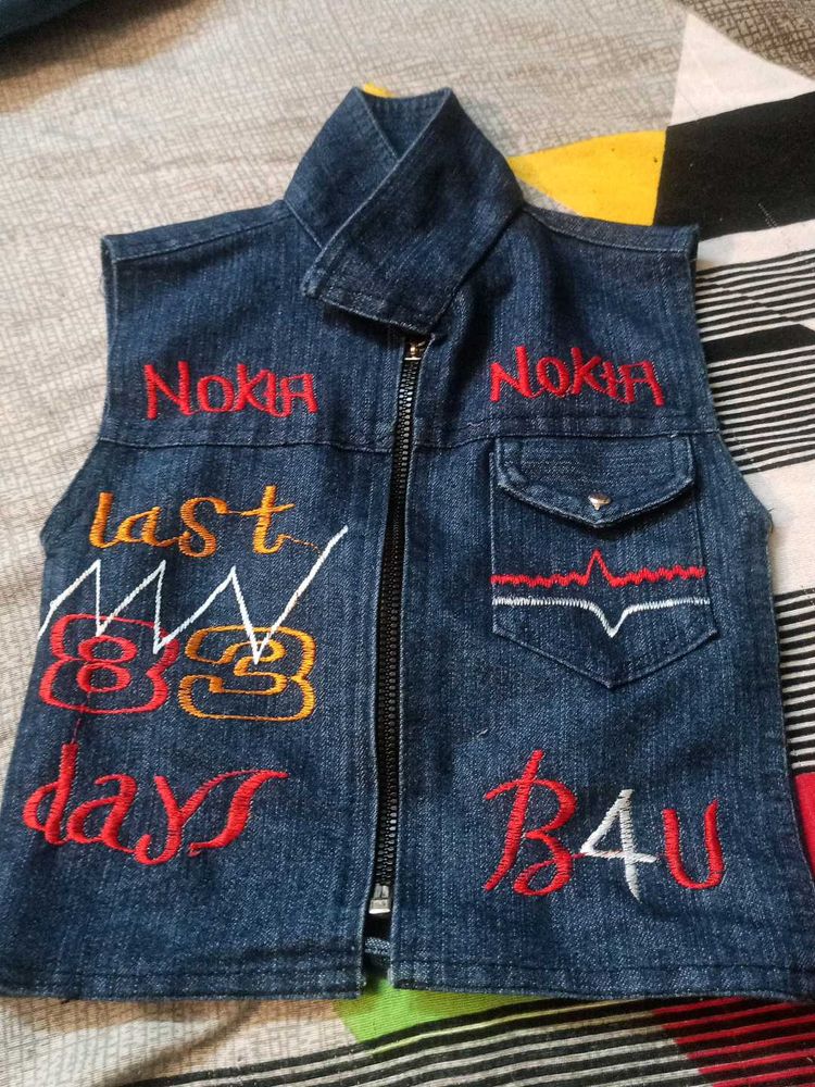 Denim Vest with Patches
