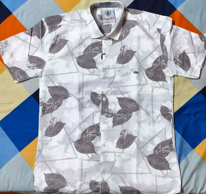 Leaf Print Casual Shirt