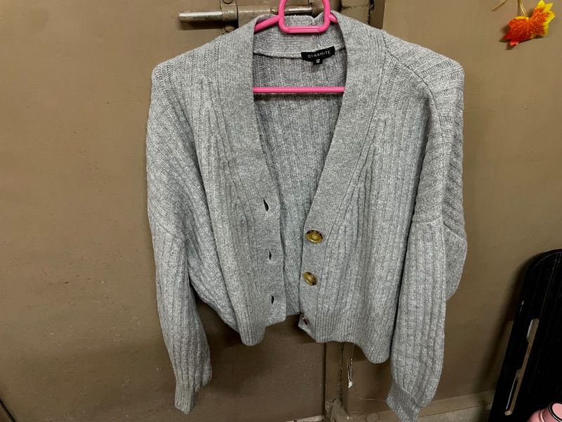 Grey Knit Cardigan