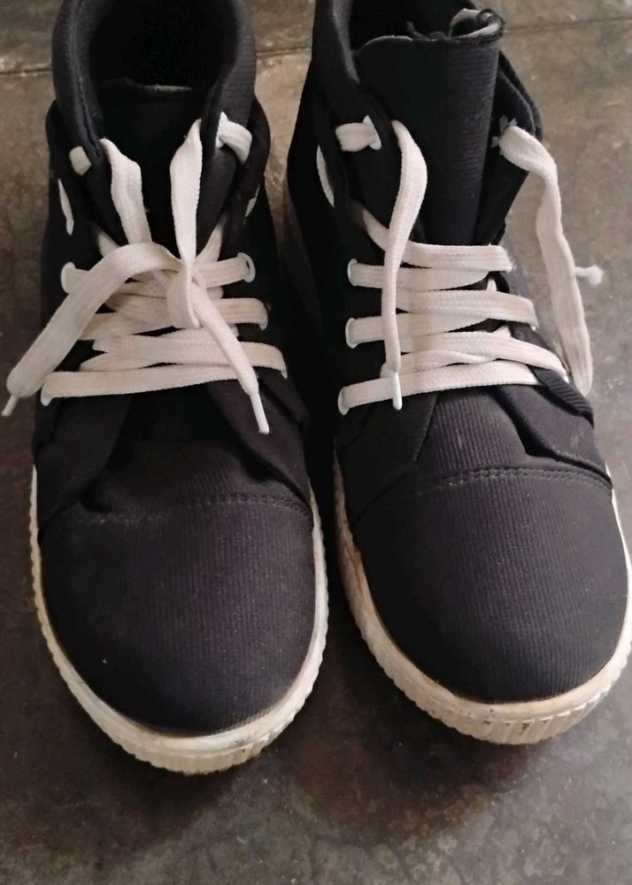 Black Canvas High Top Sneakers