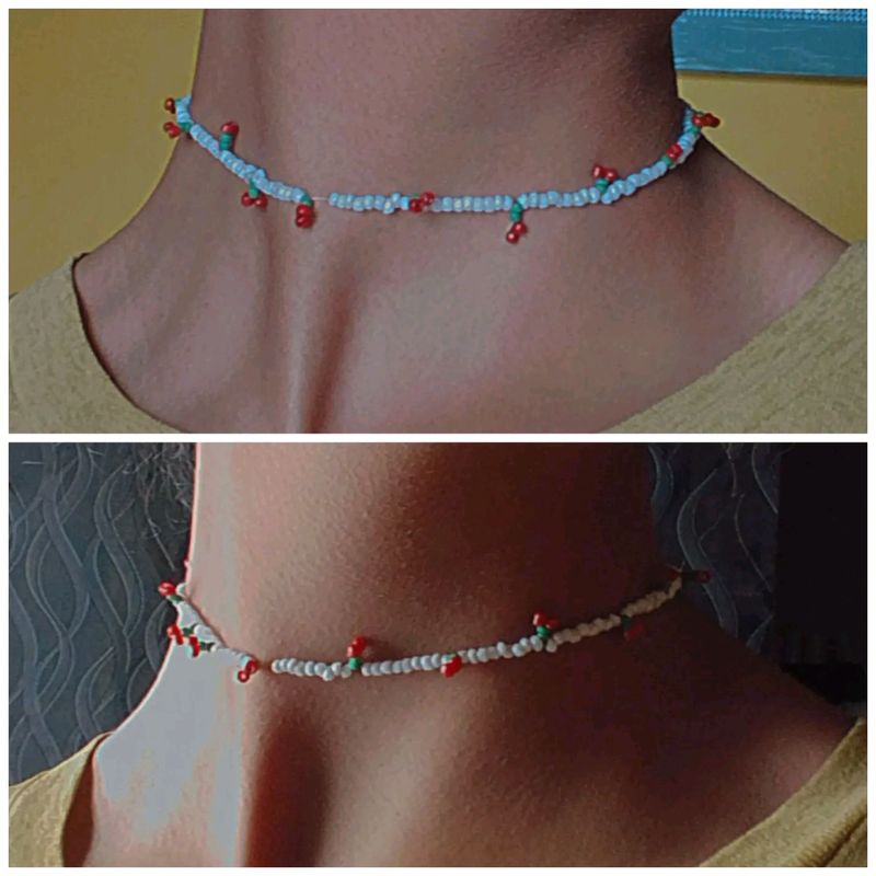 Adjustable cherry choker necklace at just ₹100 Dm for more details