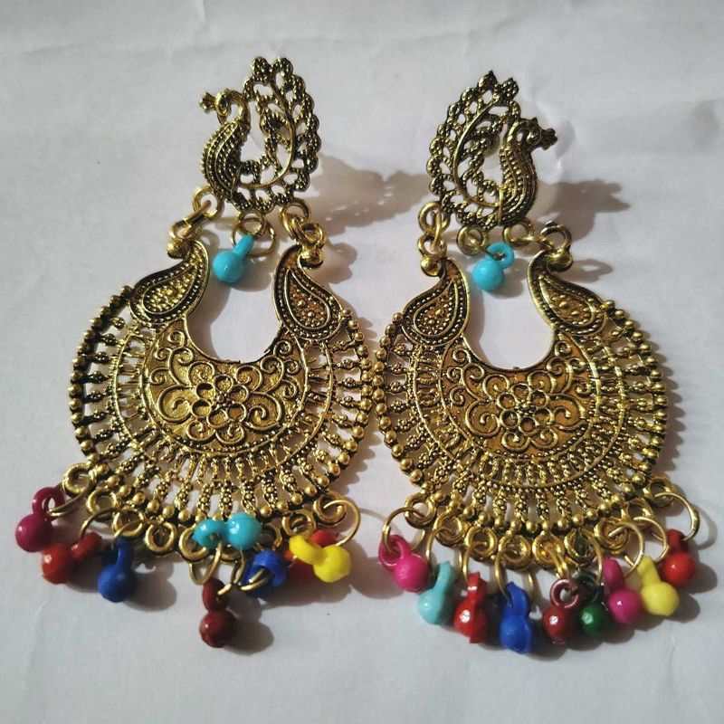 Gold Tone Peacock Earrings