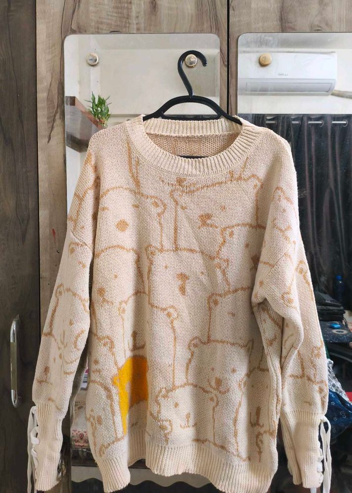 Cute Bear Print Sweater from savana