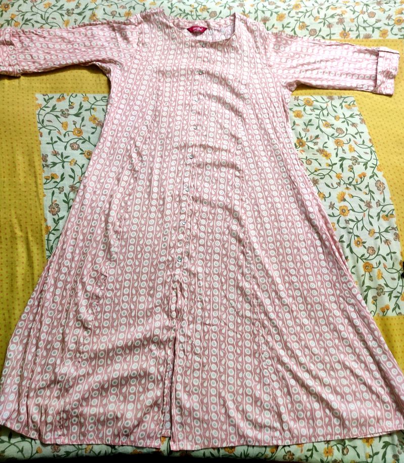 Peach Colour A Line Kurta