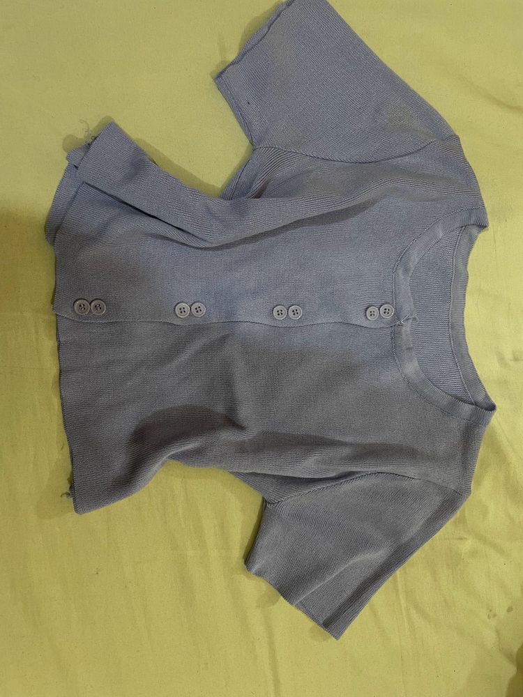 Button-Down Short Sleeve Top