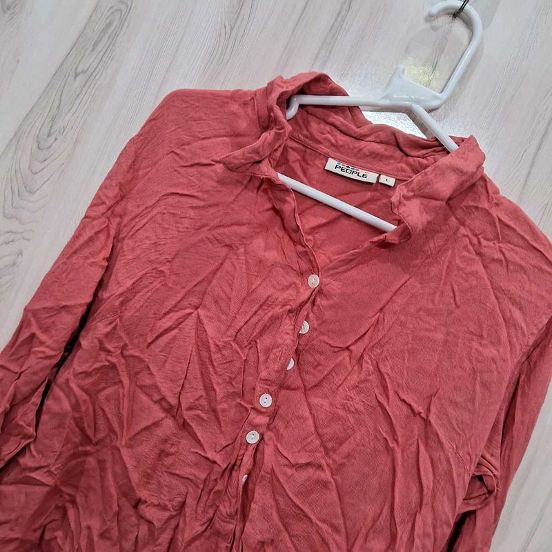 Coral Shirt Top