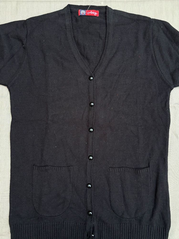 Black Cardigan Sweater