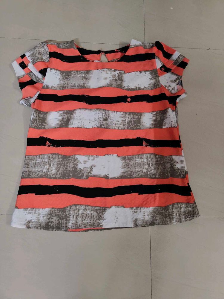 Stripe Party Wear Brand New Thick Poly Shirt Women