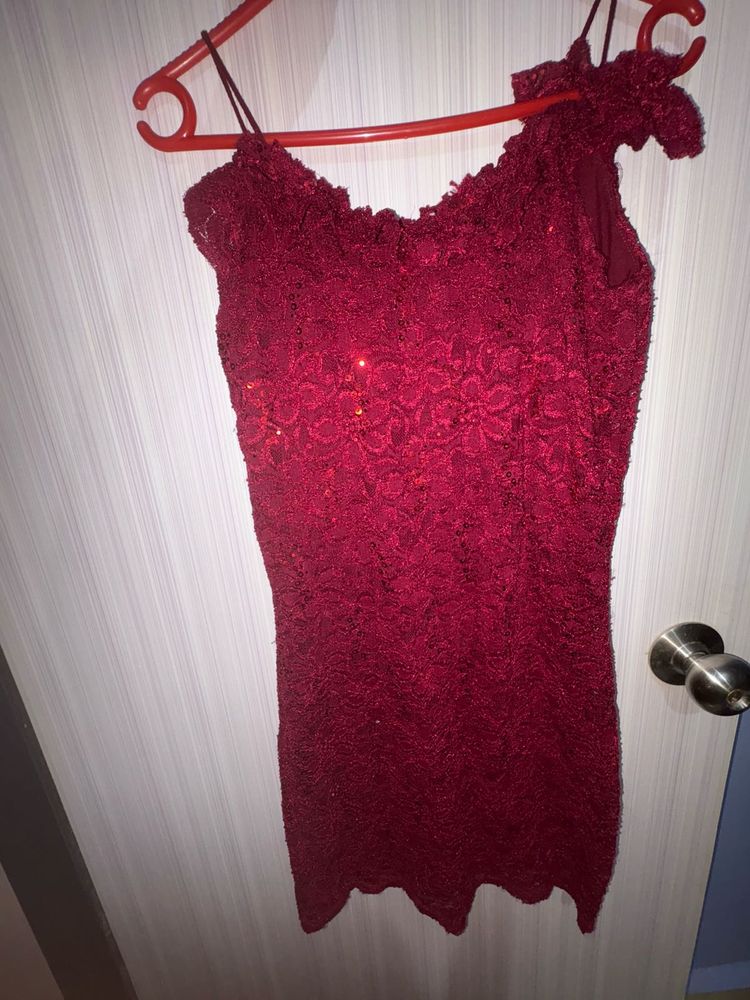 Only maroon Lace Dress