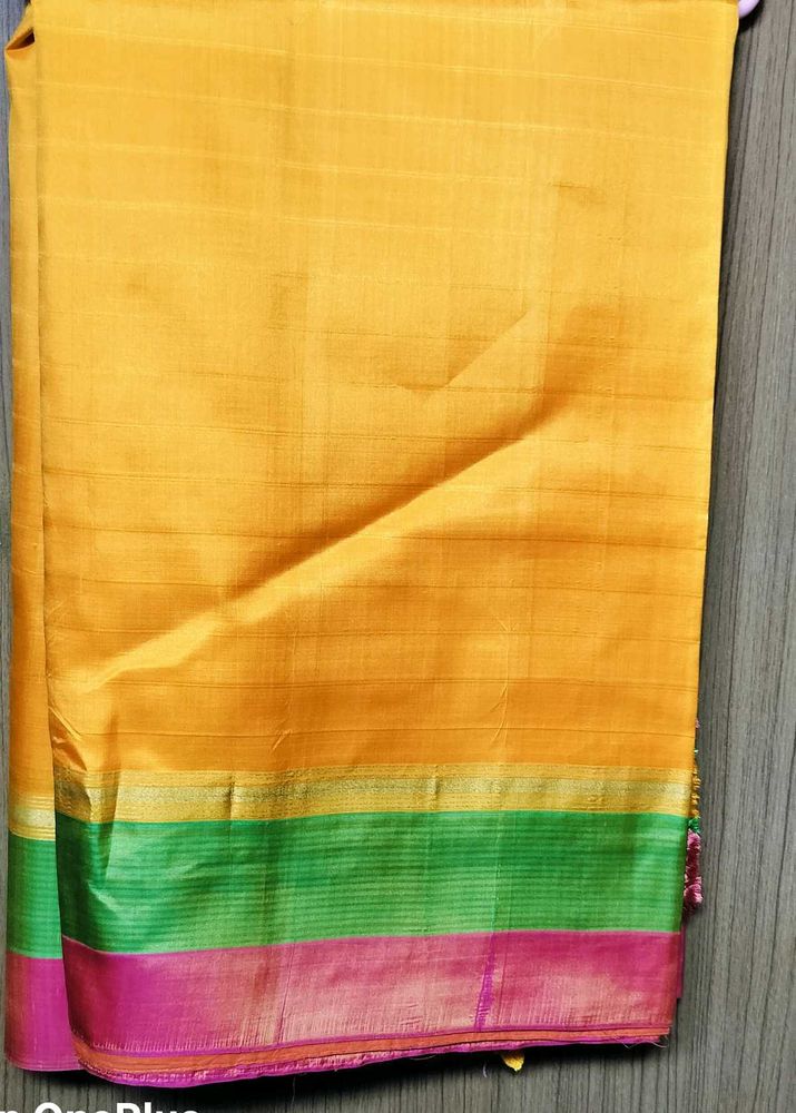 Ethnic Yellow Saree with tassles