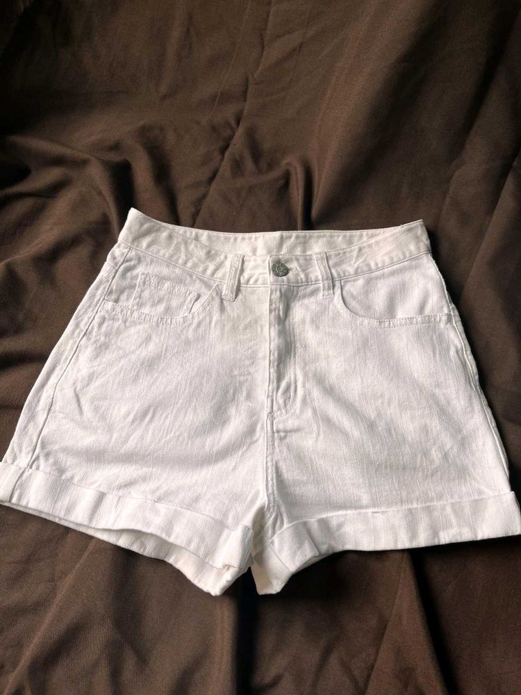 White Denim Shorts