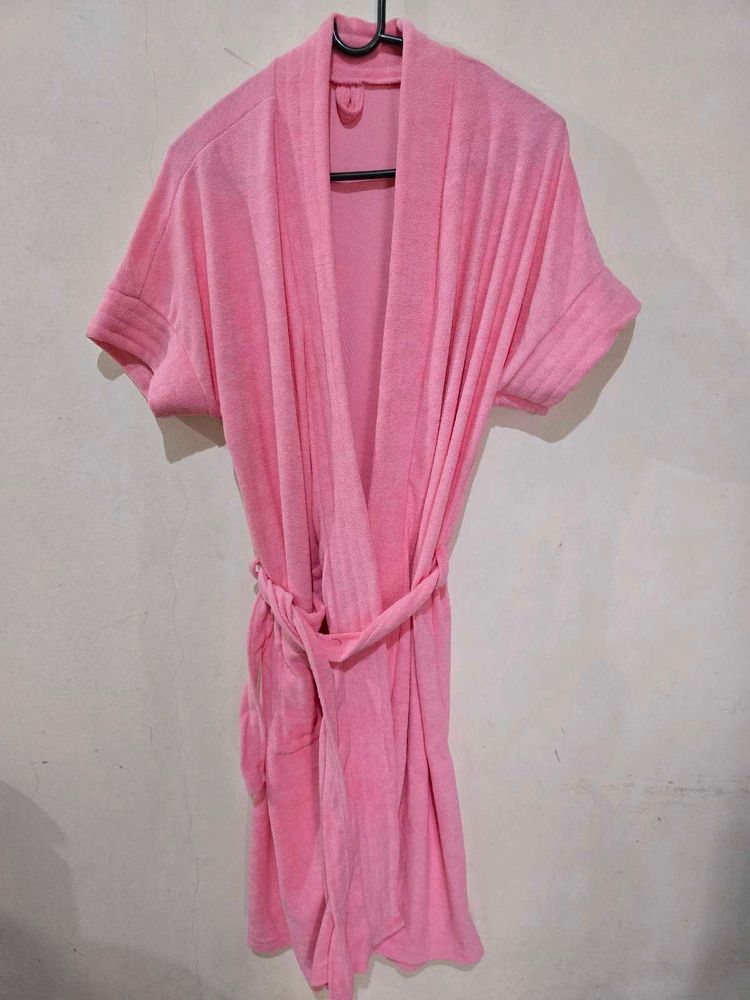 Pink Terry Bath Robe for Women