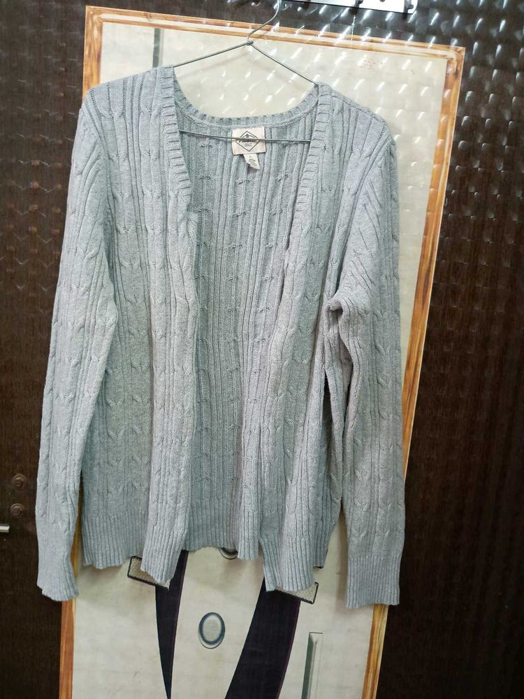 St. John Gray Cardigan Sweater