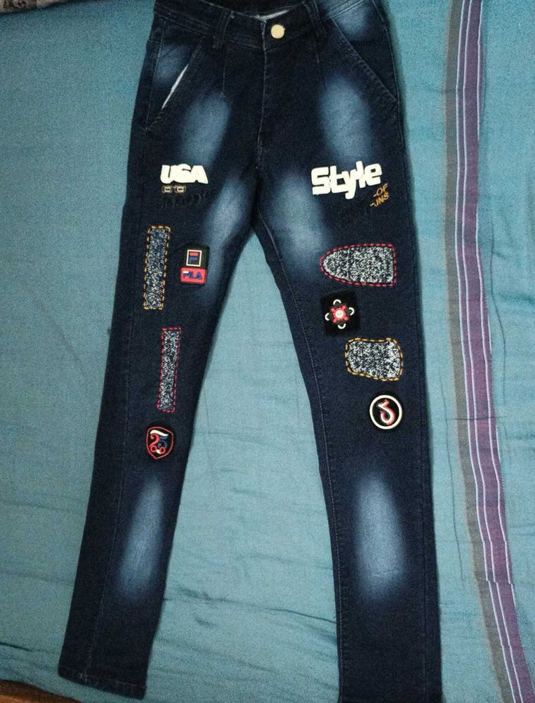 Stylish Patched Jeans