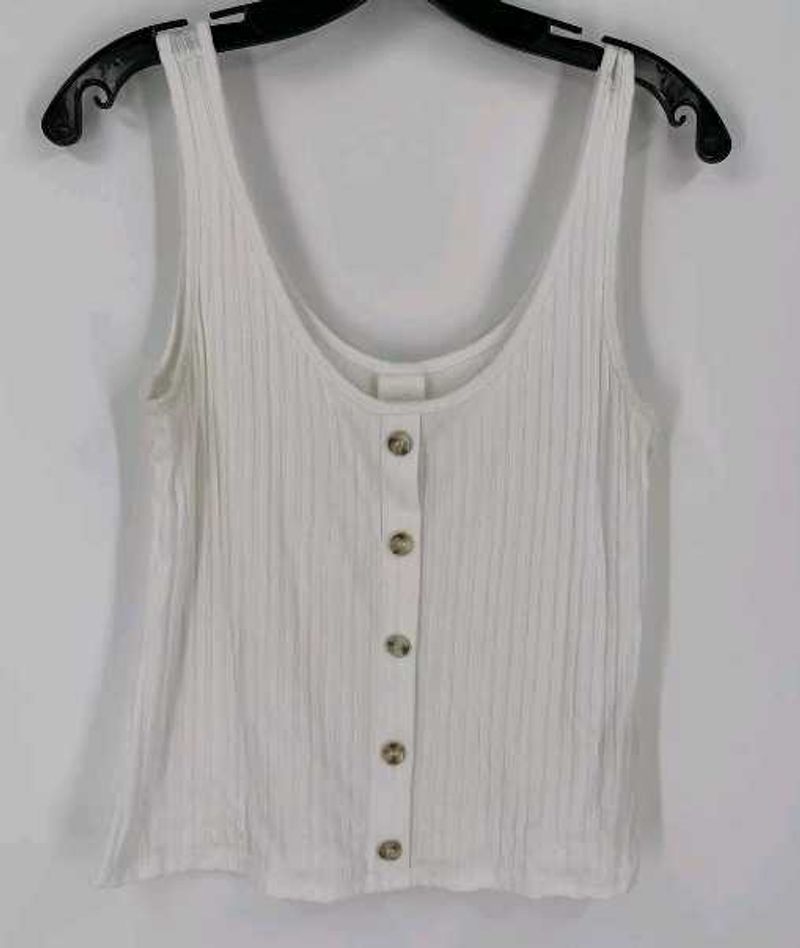 H&amp;M Women’s Scoop Neck Ribbed Knit Sleevele