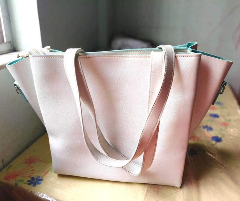 White Sturdy Shoulder Cum Sling Bag