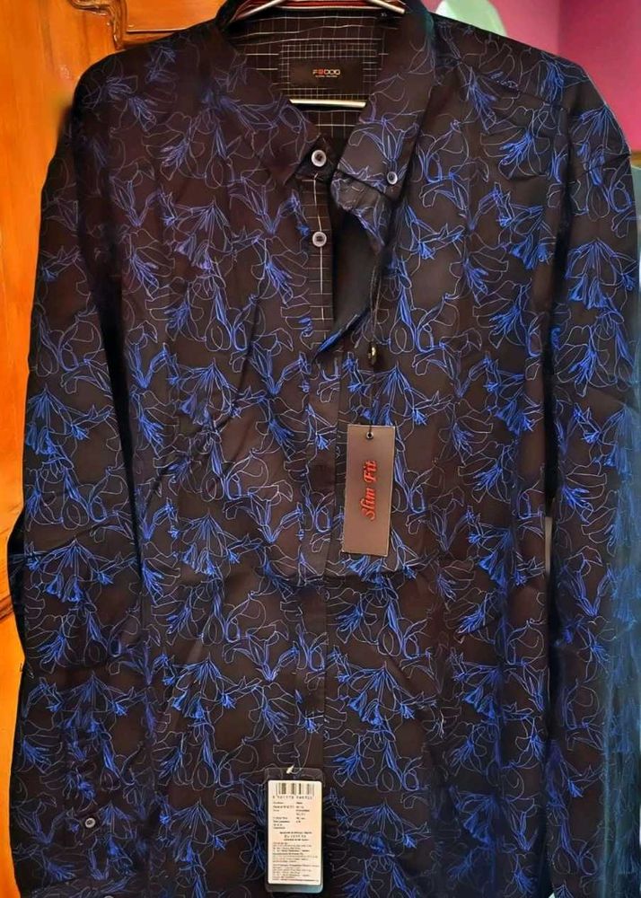 Flying Machine Black Slim Fit Casual/Party Shirt