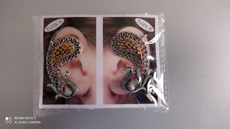 Peacock Ear Cuff Earrings
