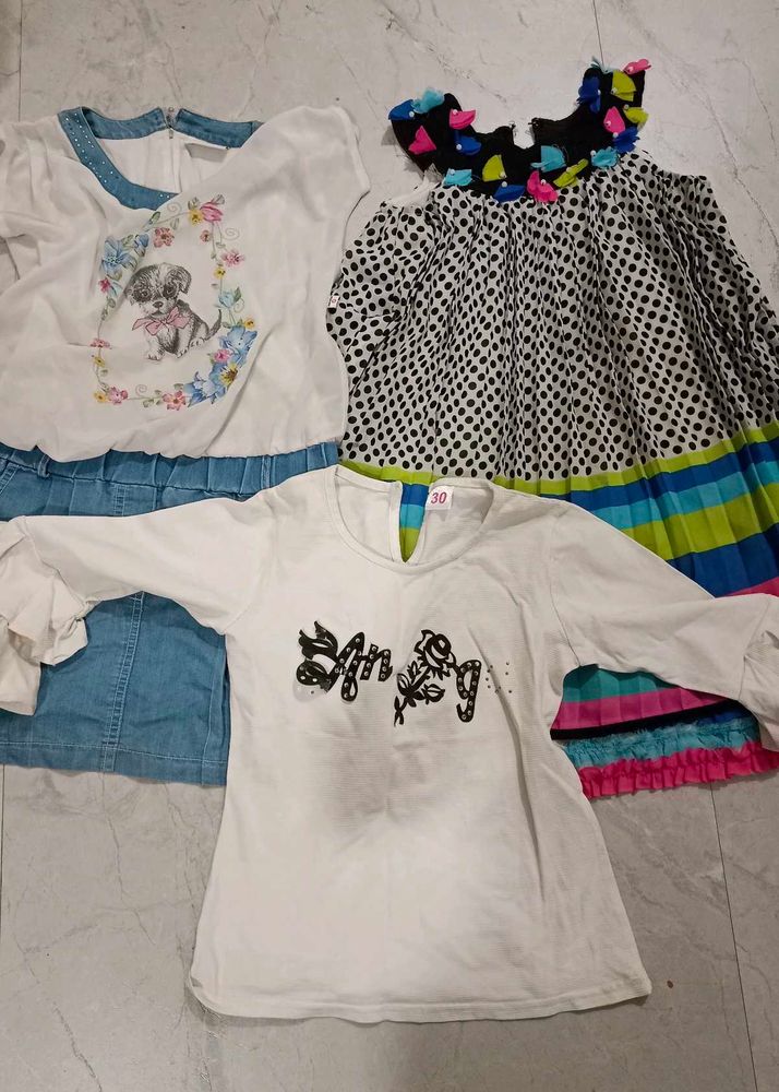 Kids Combo Set 2frock And 1 Top