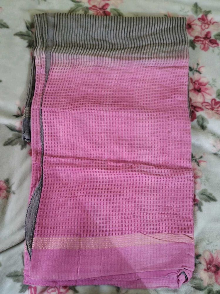 Pink &amp; Gray Saree
