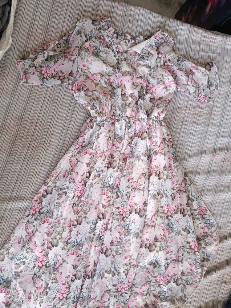 Floral Chiffon Midi Dress