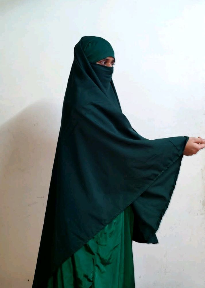 Beautiful Bottle Green Uper Khimar Or Hijab
