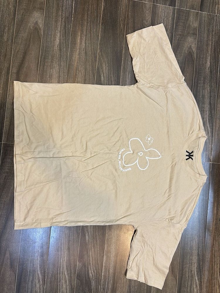 Beige Graphic Print T-Shirt
