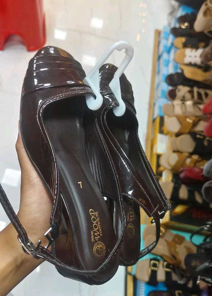 Coffee Brown Single Buckle Heels