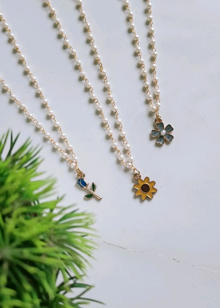 3 Pearl Necklaces &amp; Princess Core Necklace
