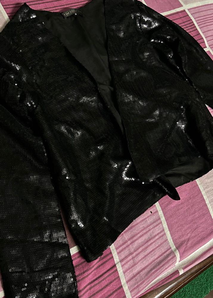 EMBRACE Women&#39;s Shiny Sparkle Sequins Jacket