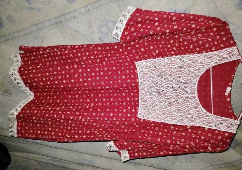 Red Patterned Tunic