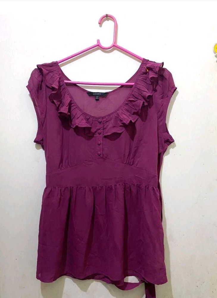 Charming Ruffled Purple Top