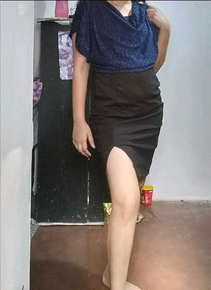 Stylish Blue &amp; Black Dress