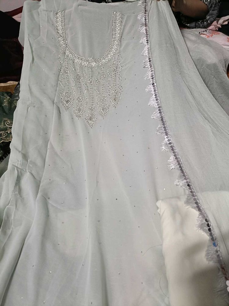 Elegant Light Blue  Dress Material