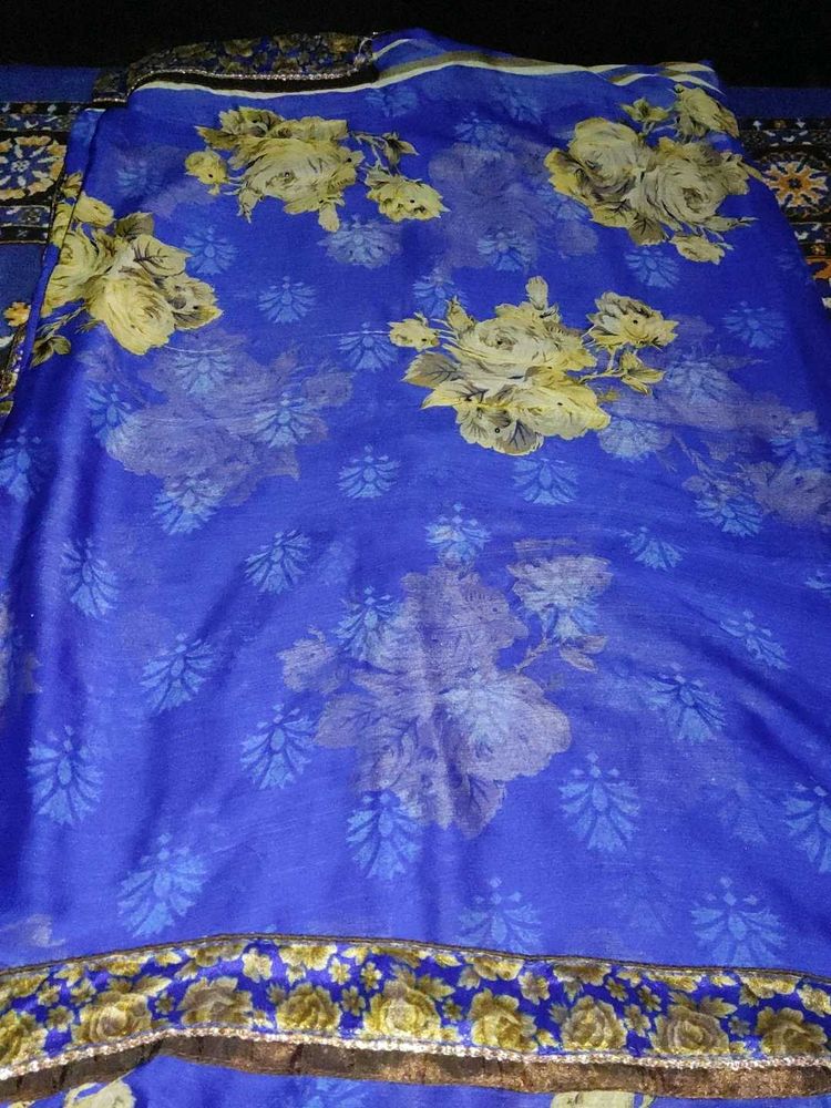 Floral Blue Saree