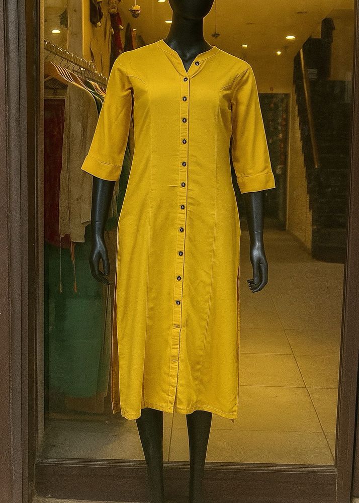 Yellow Button-Down Dress zudio