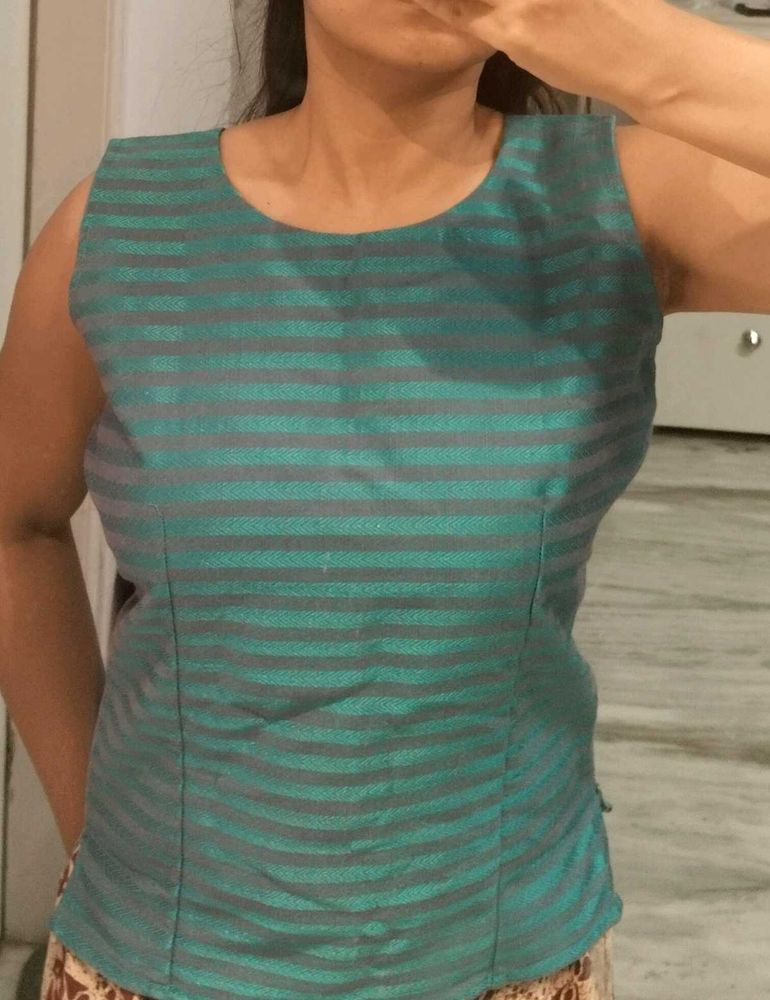 Blue Sleeveless Top
