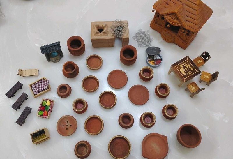 Miniature Clay Kitchen Set