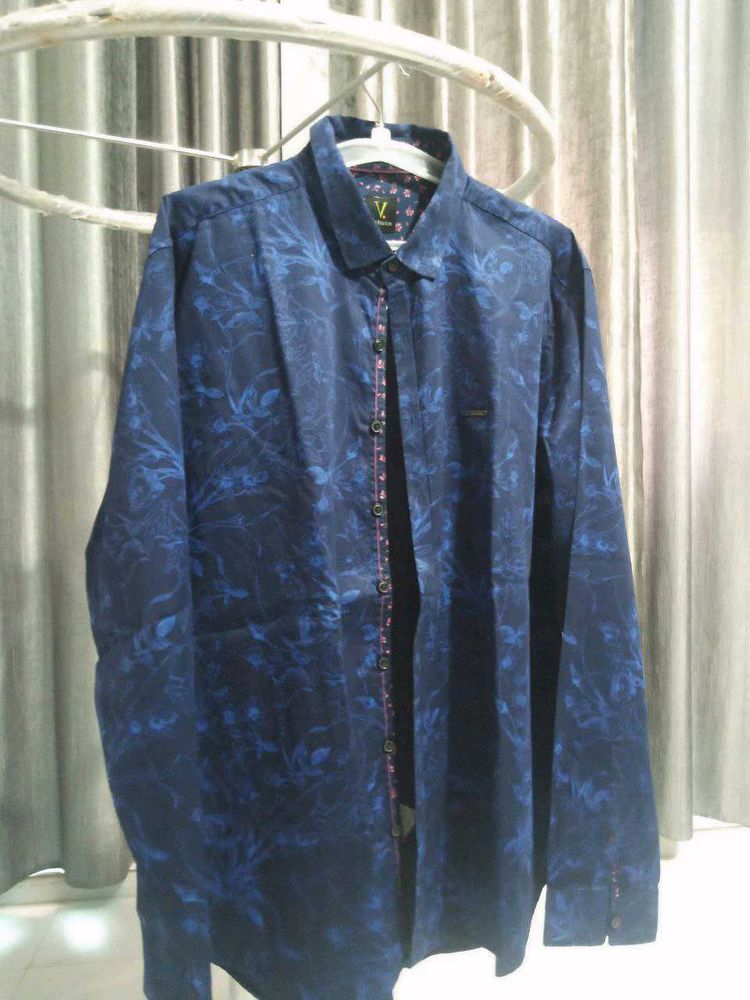 Stylish Blue Patterned Shirt
