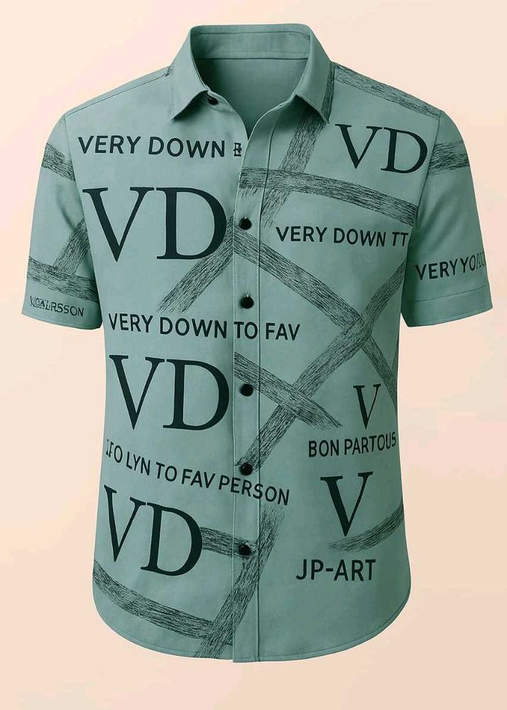 Abstract Print Button-Down Shirt