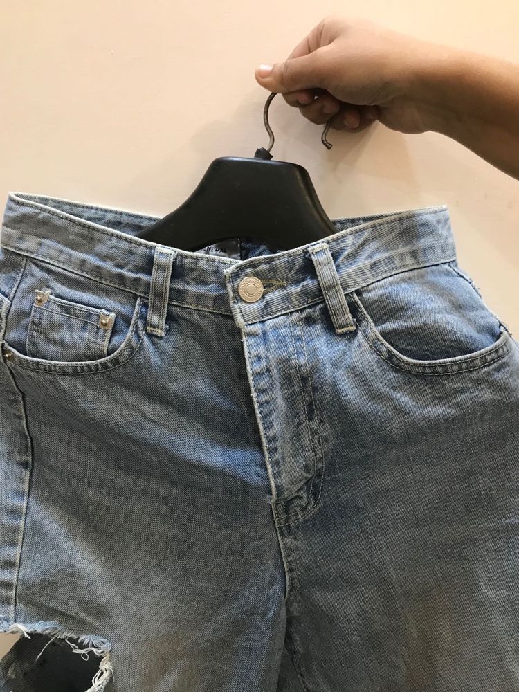 Ripped Light Wash Denim Jeans