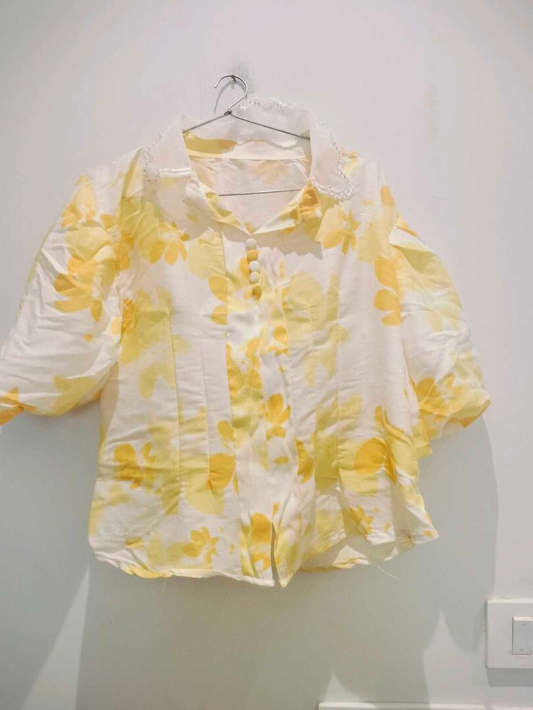 Floral Top - Yellow Just Used Once