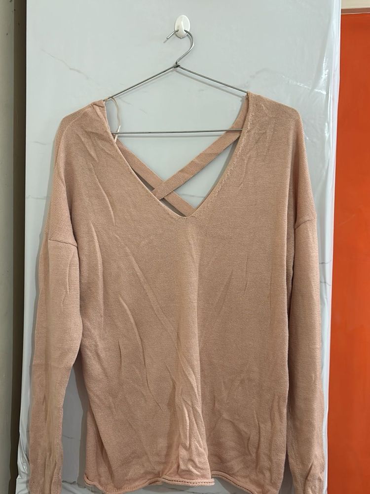 Criss Cross Back Long Sleeve Top