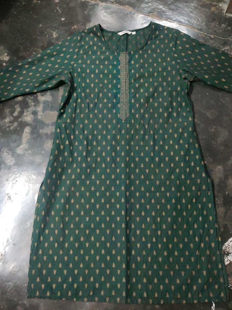 bottle green kurti