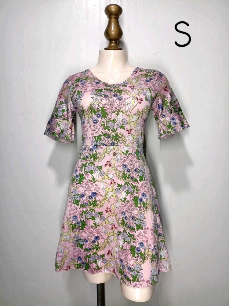 Floral Print Flared Dress