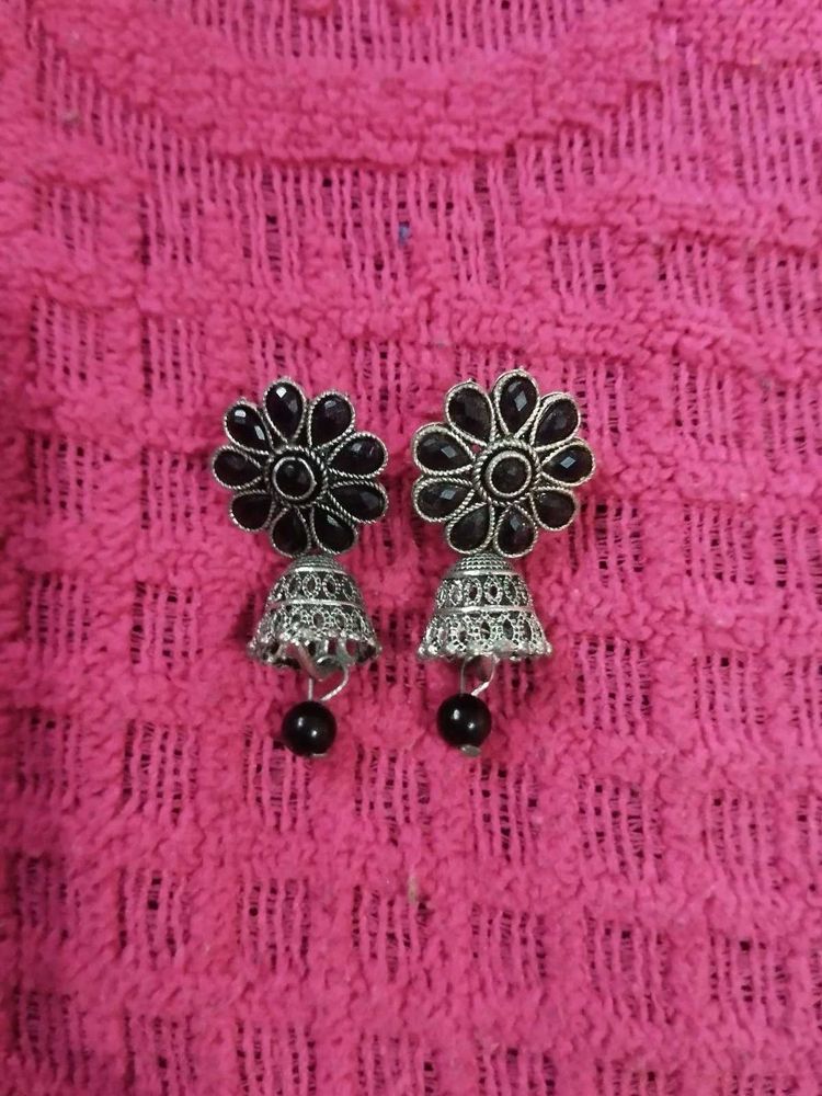 Black Jhumka Earrings