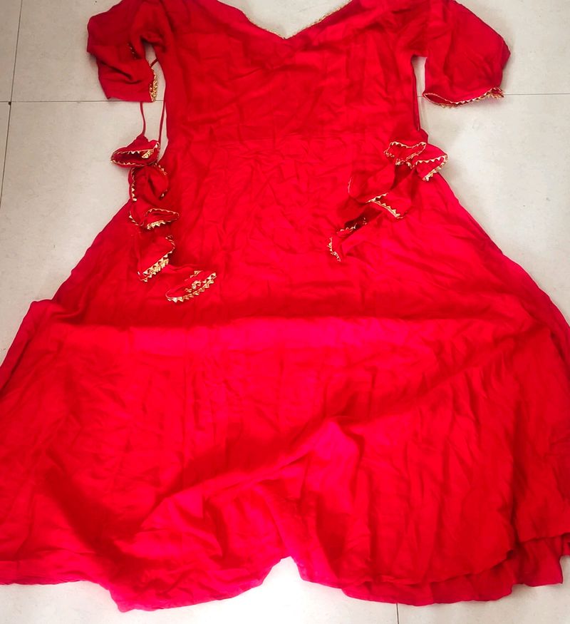 Plain Red Dress L Size Kurta