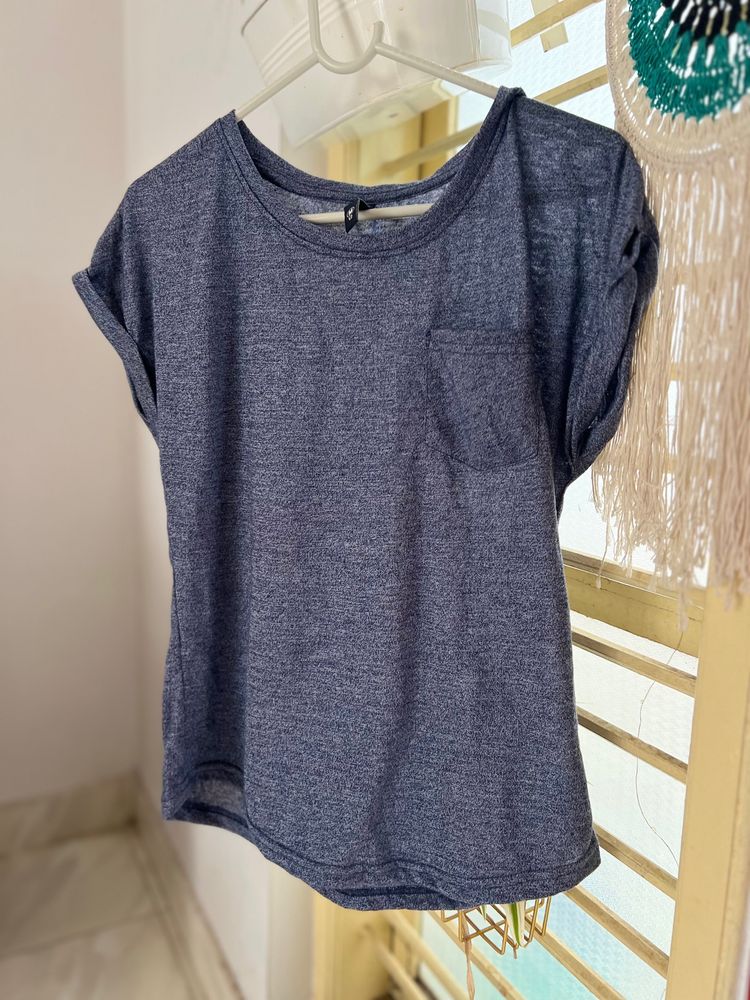 Blue Pocket Tee