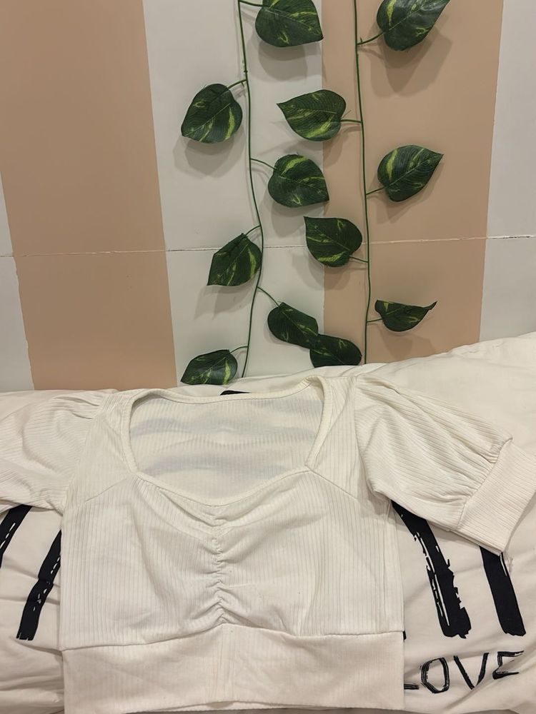Cute White Crop Top